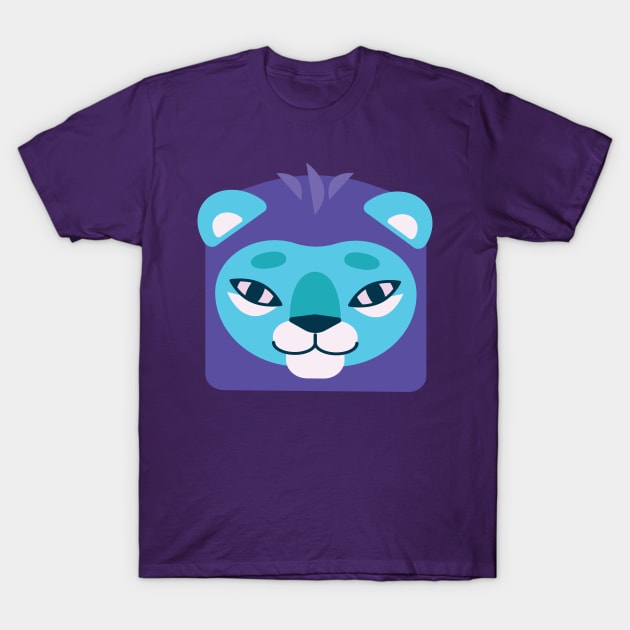 Blue Lion Fun Design T-Shirt by PulsePeople